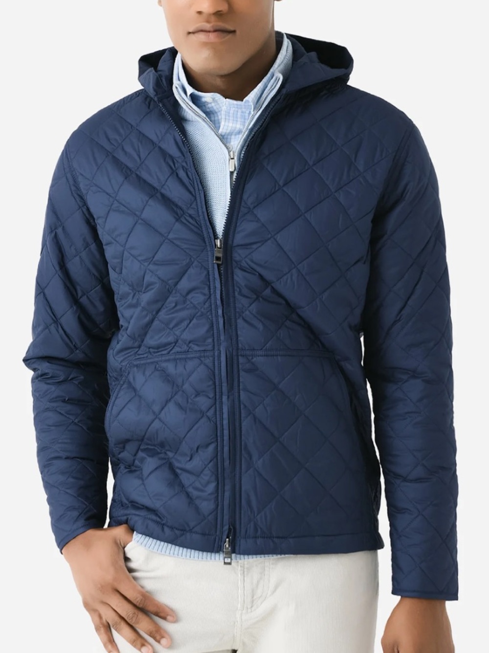 Peter Millar Essex Quilted Hooded Jacket in Navy